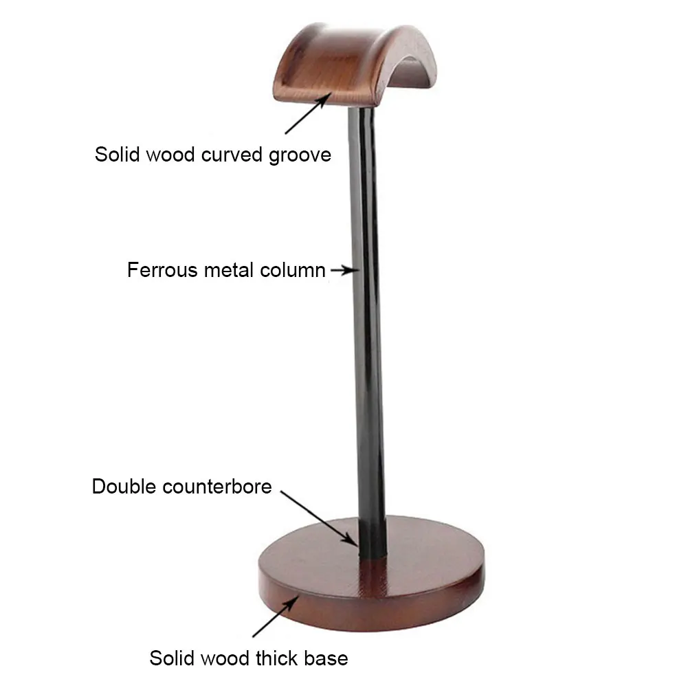 Portable Walnut Wood DIY Universal Rack Accessories Support Headset Stand Multifunctional Display Hanger Mount Desk Holder