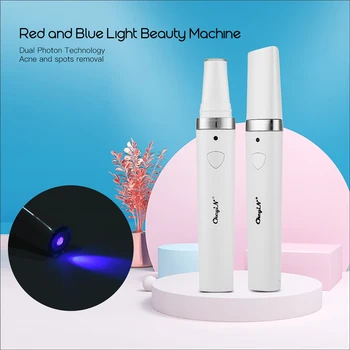 

Red Blue Light Beauty Bar Electric Wrinkle Removal Facial Massager Photon Acne Spot Blackhead Remover Anti Age Face Massage Wand