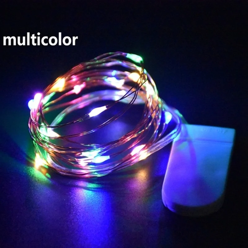 Mini LED String lights 1M/2M Copper Wire Garland Home Christmas Wedding Party Decoration Powered by CR2032 Battery Fairy light