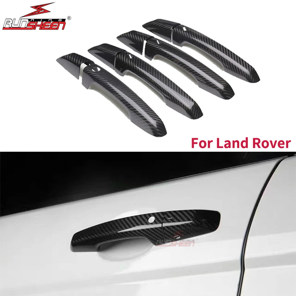 

Carbon Fiber Door Handle Cover Trim For Land Rover Freelander Discovery 4/5 Velar Evoque RandeRover Sport Vogue JLD XE XF F-PACE