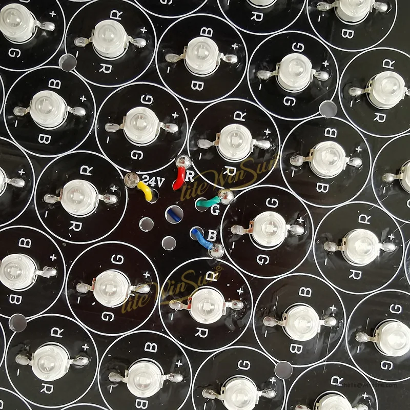 LED Bead 54x3W Par RGBWAUV6in1 36x3w with Aluminum Plate Disk Part Kit 18x12wx15wx18w RGB3in1 RGBW4in1 RGBWA5in1 LED Board