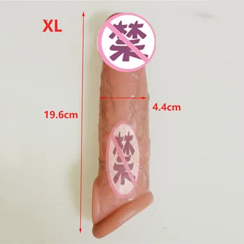 Reusable Realistic Sex Condoms Skin Feeling Silicone Sleeving Penis Enlargement Delay Ejaculation Cock Rings Adult Toys For Men 6