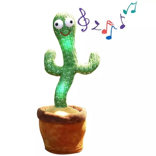 Cactus Plush Toy Electric Singing 120 Songs Dancing And Twisting Cactus Luminous Recording Learning To Speak Twisting Plush Toy