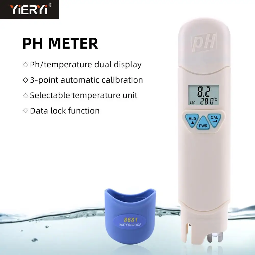 

Yieryi Portable AZ8681 Pen Type Acidity Meter Waterproof Pen Temperature Tester Aquarists Electronic Water Quality Analyzer