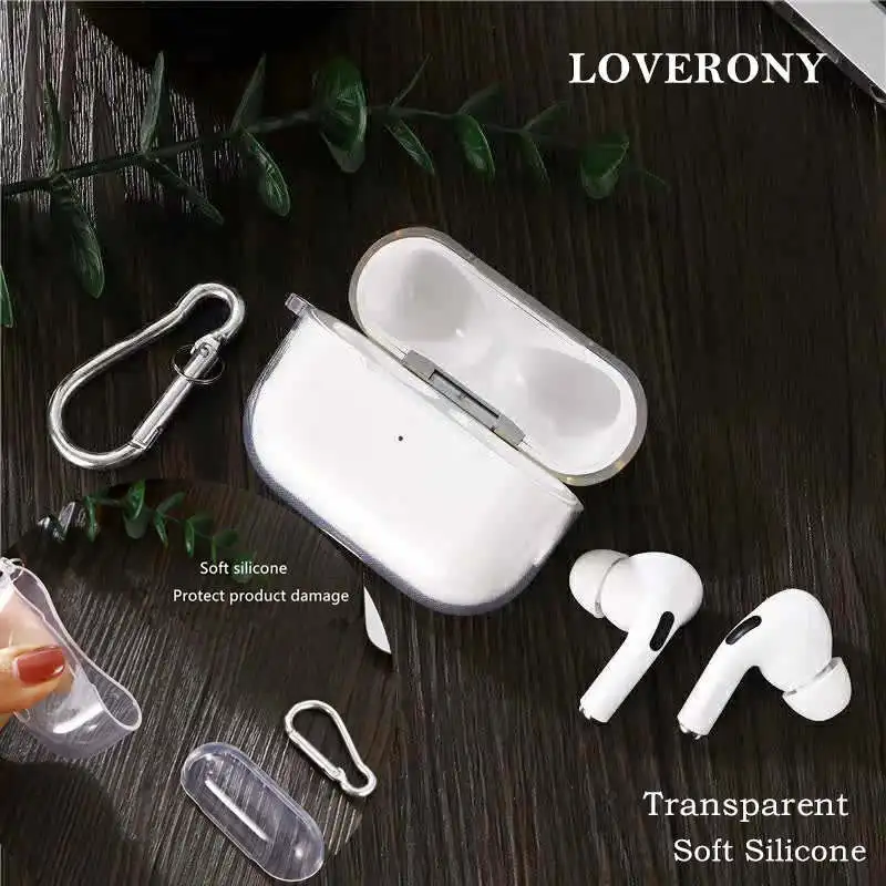 Прозрачный силиконовый чехол LOVERONY для Apple AirPods Pro Bluetooth наушники защитный