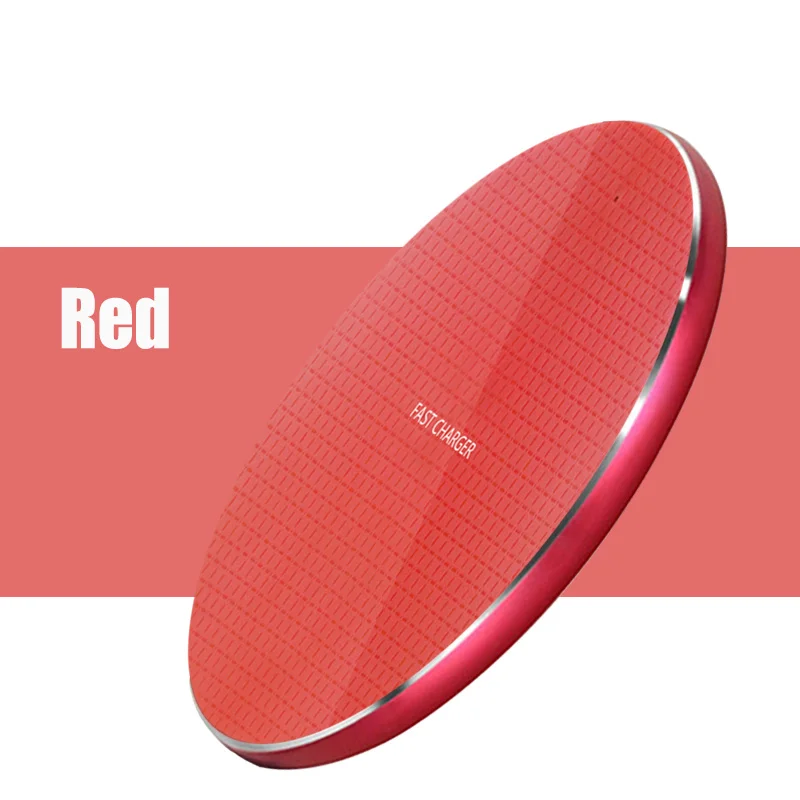 Новое беспроводное быстрое зарядное устройство Qi 10W для samsung S9 S10 huawei iPhone XS Max Mater Быстрый Телефон беспроводной зарядный кронштейн адаптер - Цвет: Red