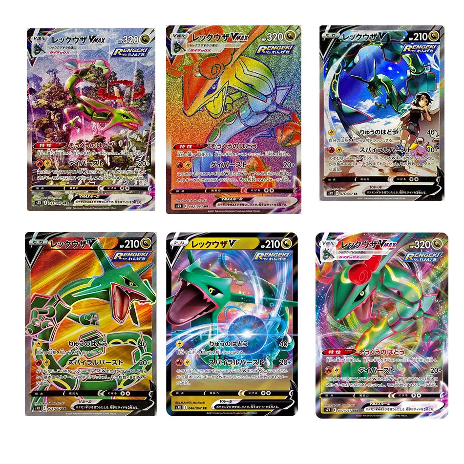 

Pokemon Cards Japanese Anime Figure Kids Toys Board Games Pokemon Figures Rayquaza VMAX Animation Peripherals Gifts For Children