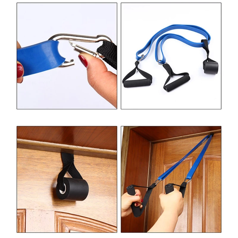 

4Pcs Pull Up Fitness Resistance Band Natural Latex Resistant Loop Bands Exercise Stretch Band With Door Anchor + Handles