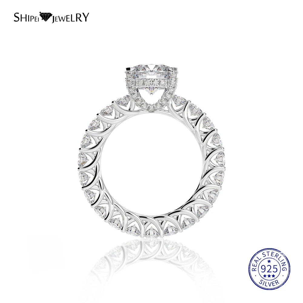 Shipei стерлингового серебра 925 пробы, ювелирные украшения, полное все созданное Moissianite обручальное кольцо для женщин, Подарок на годовщину