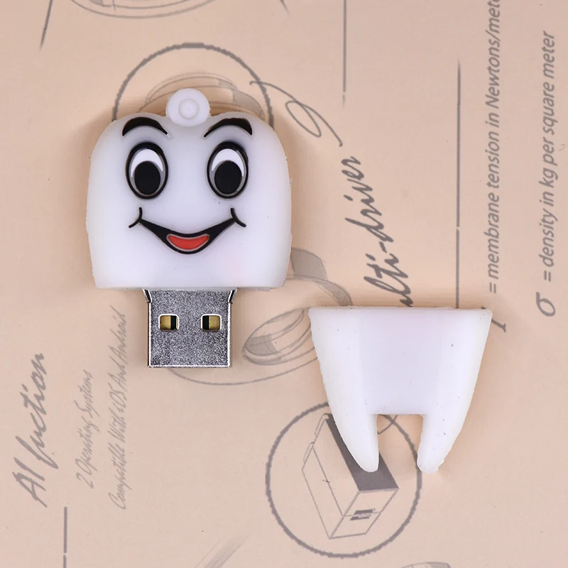 Мультяшный флеш-накопитель улыбка зуб usb флэш-накопитель белые зубы memory stick 4 ГБ 8 ГБ 16 ГБ 32 ГБ 64 Гб 128 ГБ 256 ГБ Флешка u stick подарок