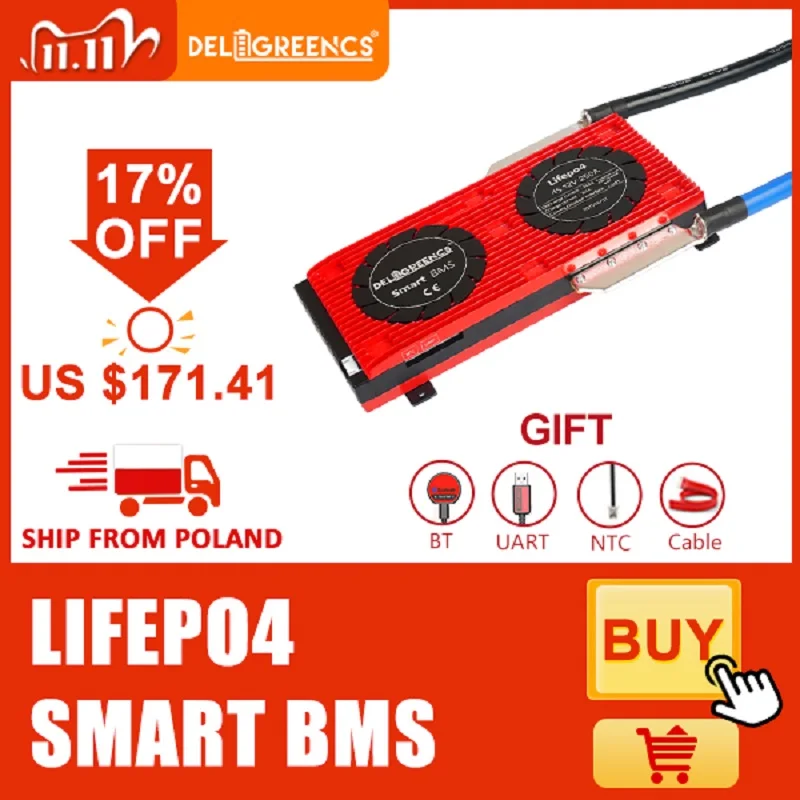 LiFePO4 Smart BMS 4S 250A 8S 16S 200A Bluetooth for 12V Battery Pack 48V Daly | Электроника