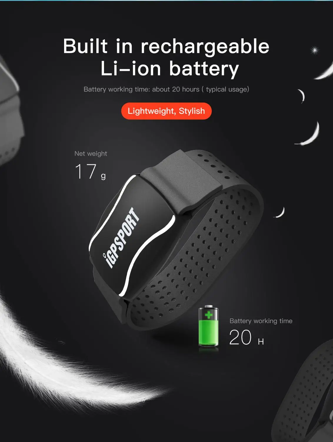 Умный Браслет IGPSPORT HR60 фитнес трекер пульсометр совместим с GARMIN