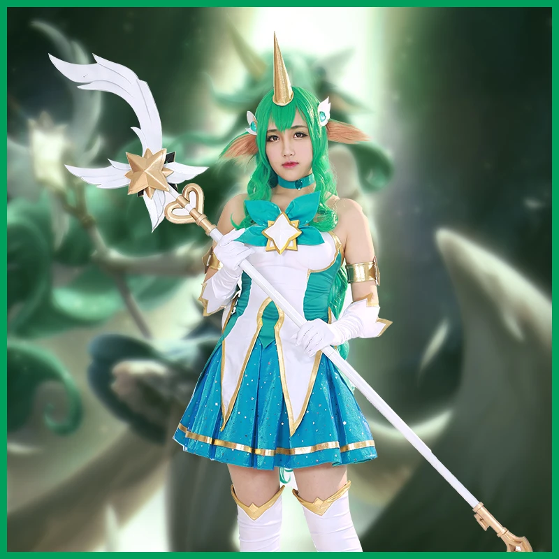 

Игра LOL Star Guardian Soraka Косплей Костюм Soraka Cos Хэллоуин Calnival платье H