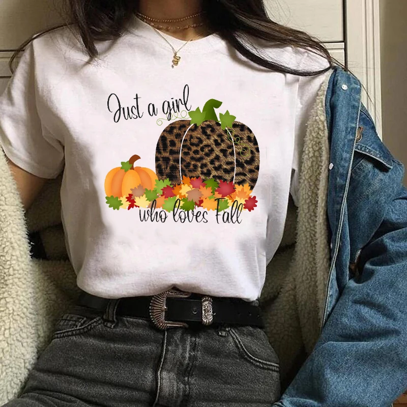 Футболка женская с леопардовым принтом топ тыквы в стиле 90 х графическим на День