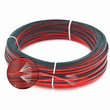 20 м 22 AWG 2PIN проводника Луженая Медь шнуры устойчивы красный/черный провод подключения многожильный провод гибкий ПВХ Электрический провод