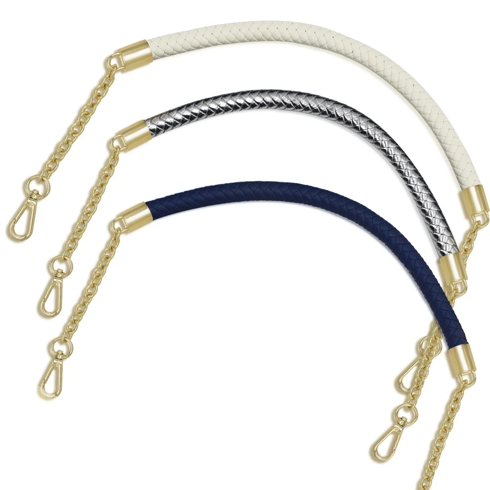 

60cm Bag Strap Replacement Hardware Chain PU Leather Bag Straps for DIY Handbag Handles Shoulder Straps Accessories bag Handles
