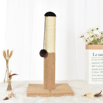 

Pet Scratching Pole Sisal Cat Climbing Frame Cat Puzzle Hanging Ball Toy Cat Nail Polish Vent Supplies a Generation of Hair