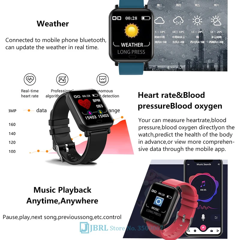 2021 Sport Fitness Smart Watch Men Women Smartwatch For Android iOS Smart Clock Bracelet Waterproof Fitness Tracker Smart-Watch