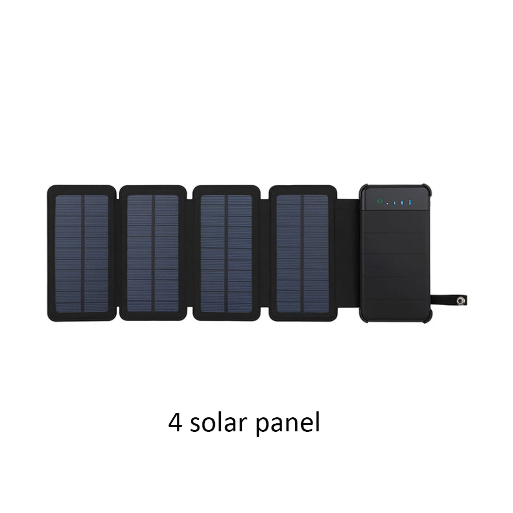 4 solar panel Солнечная панель зарядное устройство Мобильная мощность 10000 мАч батарея мобильного телефона двойной USB порт открытый портативный складной водонепроницаемый источник питания - Цвет: 4 solar panel