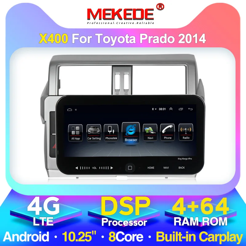4G LTE + CARPLAY Авторадио Мультимедиа для Toyota t Land Cruiser Prado 2014 2015 2016 2017 Автомобильный gps