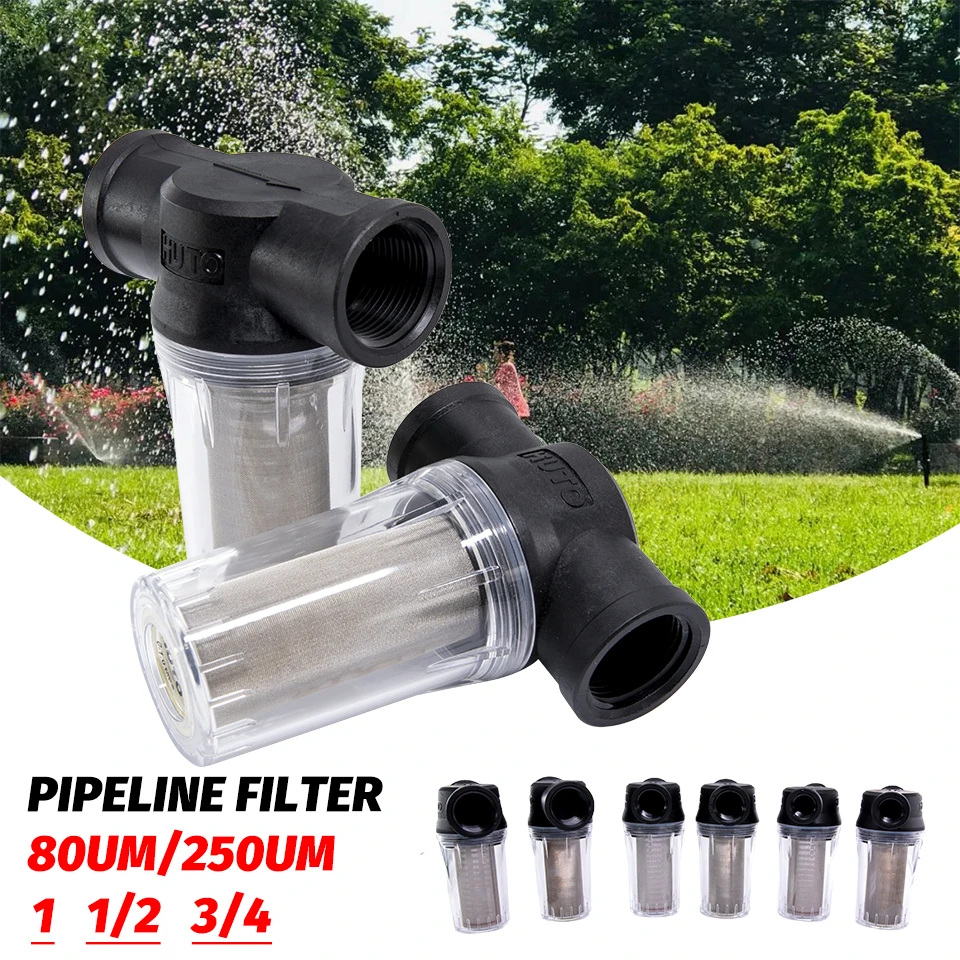 1pcs Garden Pond 1/2inch 3/4inch 1inch Inline Mesh Strainer Water Pump