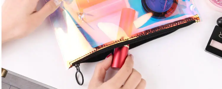 Transparent Symphony TPU Cosmetic Bag Ring-pull Carrying-Zipper Bag Simple Waterproof Cosmetics Gift Storage Bag