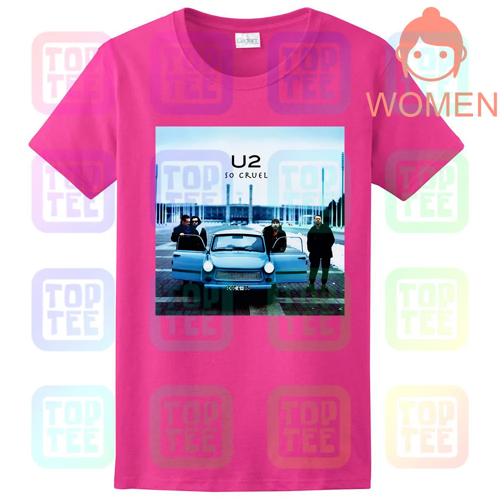 Новинка U2 So Cruel Rock Логотип музыкальной группы Мужская Черная Футболка размер S до 3XL - Цвет: WOMEN-ROSE