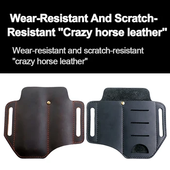 

Multifunction EDC Leather Sheath Waist Holster Belt Loop Organizer Pouch Storage Pocket Bag for Flashlight Tactical Pen Pliers