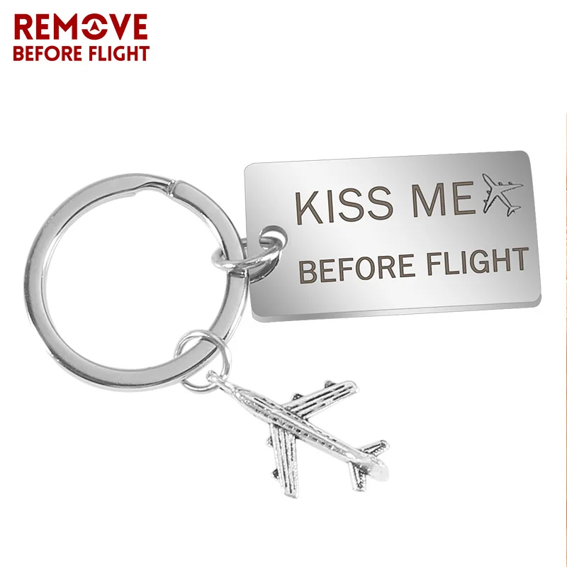 Модные автомобильные брелки Kiss Me Before Flight Car, мужские брелки, брелок для ключей, авиационные подарки, Airworthy, металлический держатель для ключей