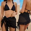 2021 New Women Chiffon Swimwear Pareo Scarf Bikini Cover-Ups Wrap Kaftan Sarong Beach Sexy Skirts 9 Color Swimsuit Cover-Ups 2
