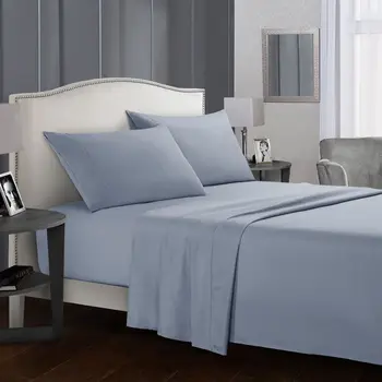

Summer Solid color bedding set flat bed sheet fitted sheets pillowcases sets bed linen American size twin full queen king