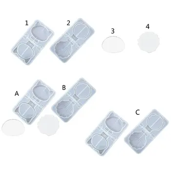 

Folding Mirror Resin Casting Mold Shell Cat Round Makeup Mirror Silicone Molds Dried Flower Resin Decorative DIY Hand Crafts