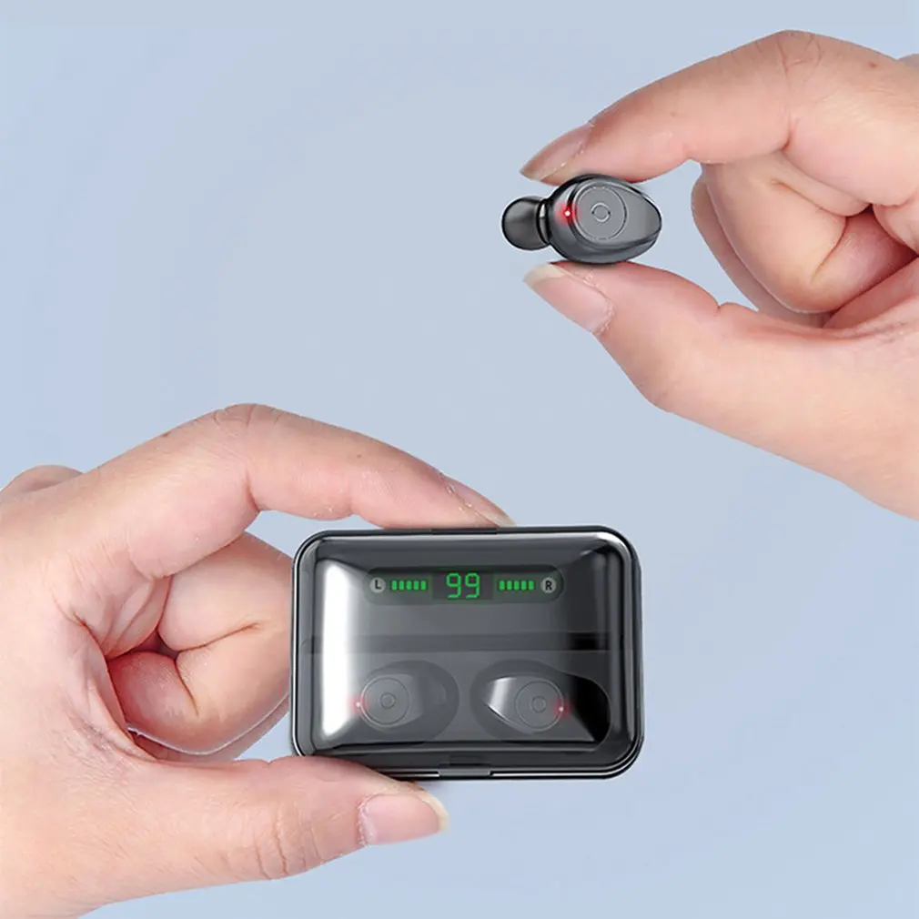 Wireless Earphones LED Twins Mini Earbuds Stereo Headset 1300MAH power display Earphone