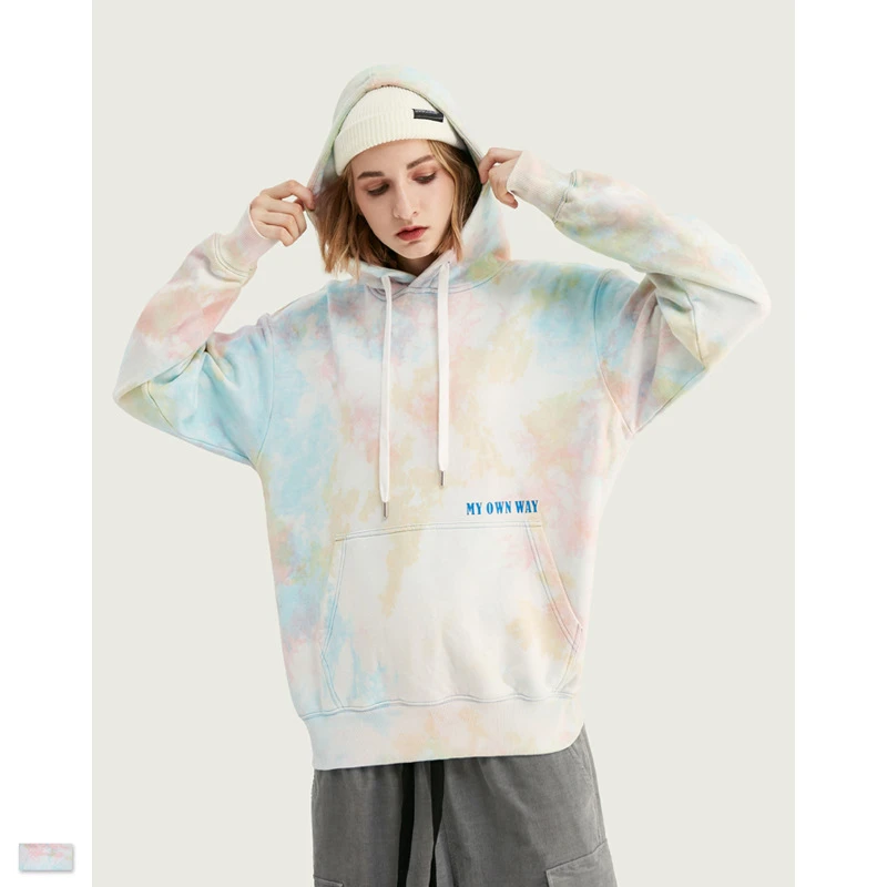 Cooo Coll 19fw men hoodies Graffiti art streetwear women letter fashion New Tie dyeing loose tops winter harajuku sweatshirt