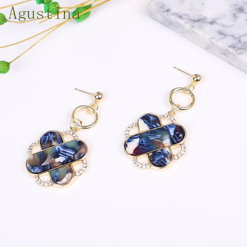 Bohemian Multicolor Acrylic Earrings Fashion Resin Drop Earrings for Women Geometric Earrings Statement Wedding Jewelry Gift