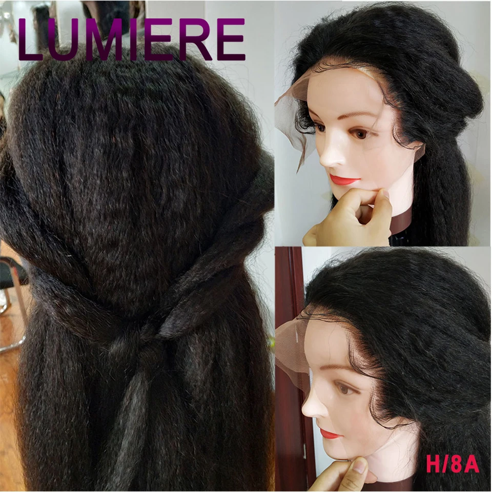 Прямой парик Yaki 13X4 на сетке спереди индийские человеческие волосы Remy парики для