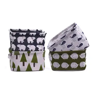 

Set of 4 foldable square storage baskets - for shelves and desk, toys, books or makeup