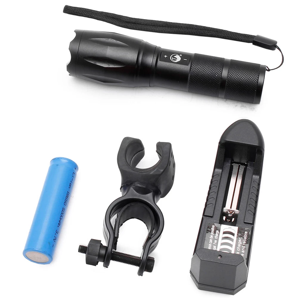 

S2 LED 10W 1200 Lumens 500m Focusing White Strong Light Flashlight Black Outdoor Emergency Tools