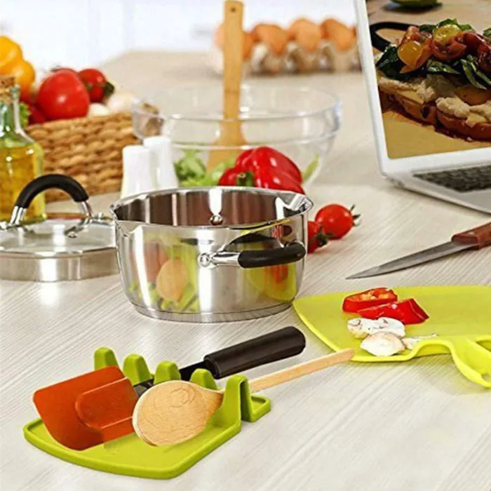 Kitchen Utensil Holder Silicone Spoon Spatula Rack Shelf Portable Multipurpose Stand SP99
