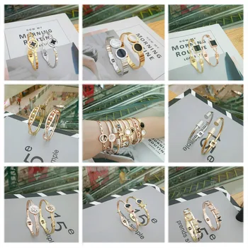 

30 Pcs/lot fashion women classical stainless steel bangles lot luxury women bangles jewelry wholesale 1029-13