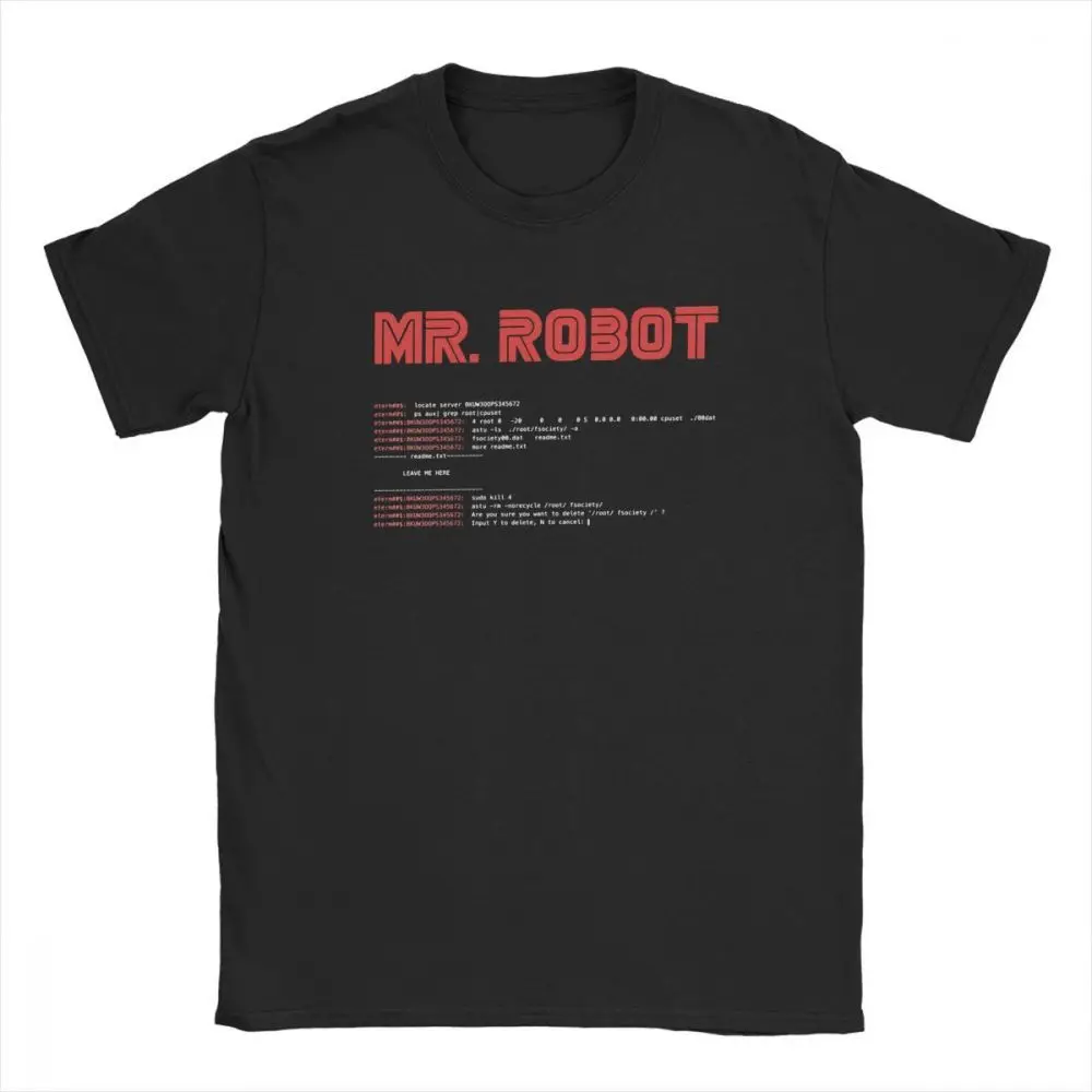 

one yona Cool Mr Robot T Shirt Programming Programmer Tees Developer Code T-Shirts for Men Crew Neck Cotton Short Sleeve