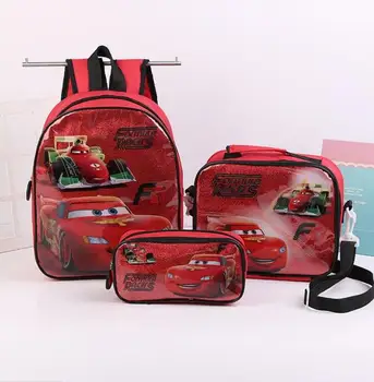 

Kids Schoolbag For Kindergarten Disney 95 Car Spider-Man Boys Cartoon Schoolbag Cute Baby Backpack 3 pcs/sets