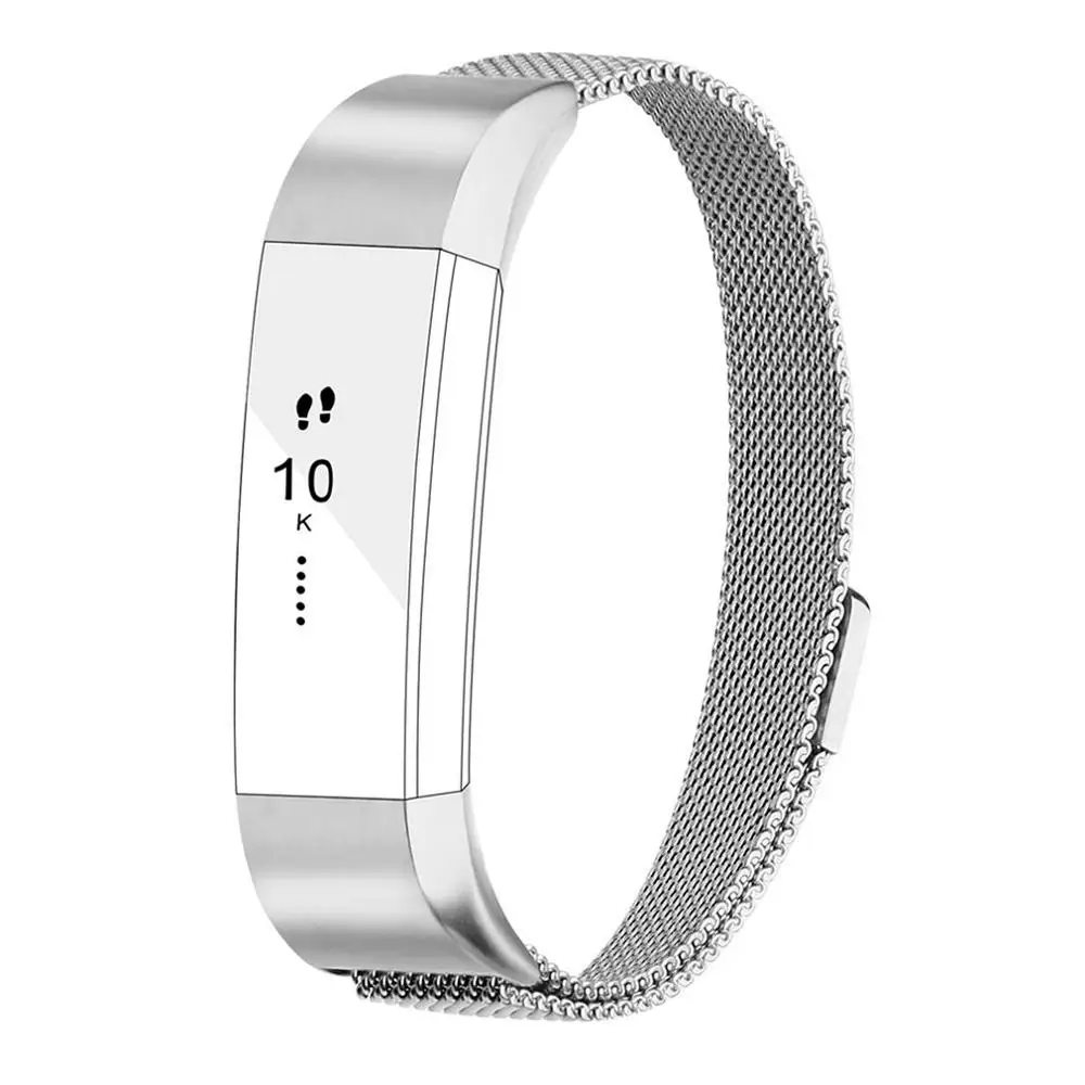 Черный Для Fitbit Alta Миланский ремешок Alta HR Milan Плетеный Магнитный адсорбционный ремешок из нержавеющей стали магнитный ремешок на петельку - Цвет: Черный