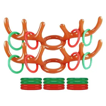 

2pcs PVC Inflatable Reindeer Antlers Simple Handling Good Material Flexibility Headband Rings Kit Christmas Xmas Toss Game