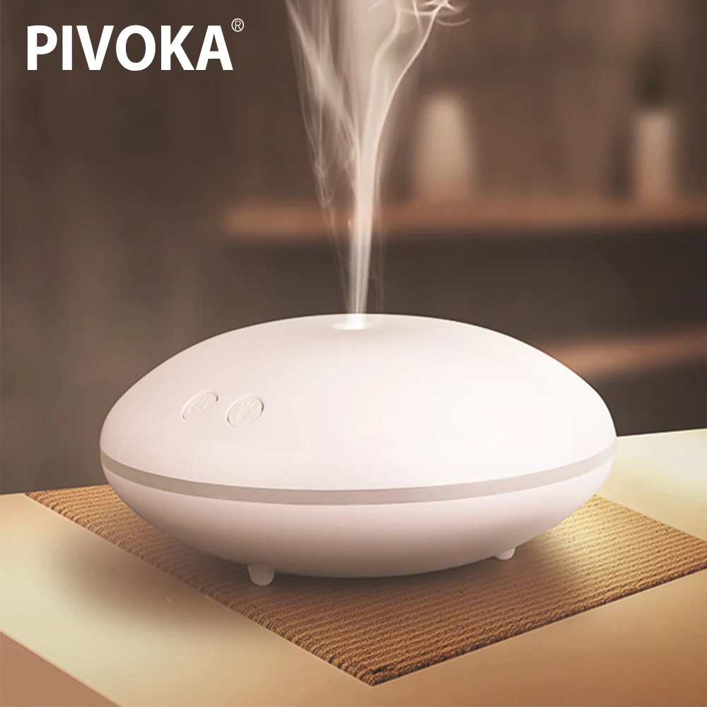 

PIVOKA 400ml Electric USB Air humidifier Essential Oil Diffuser Mist Maker Aromatherapy Aroma Diffuser White For Home Office LED