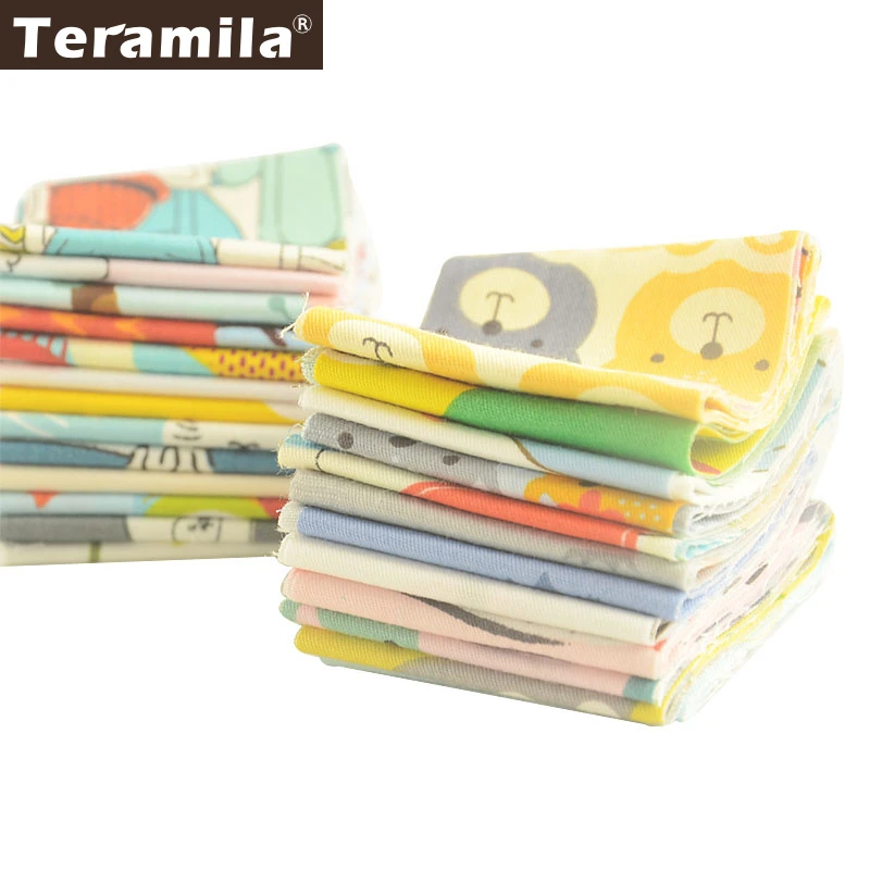 Teramila животных мультфильм хлопок ткань 5x50 см желе рулон полосы Telas «сделай сам» Лоскутная работа Algodon ткань одеяла Tecido ремесло