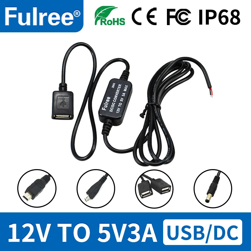 12 вольт понижающий до 5 такси автомобиль лодка мотоцикл Android телефон Мини Micro USB