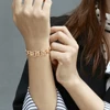 5 styles Women Men Girl 585 Rose Gold Bracelet Bangle Fashion Cut Out Carved Flower Heart Oval Wristband Chains Bracelets CBM04 ► Photo 3/6