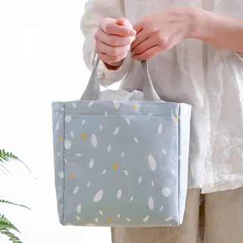 

Portable Students Tote Picnic Bento Box Printed Lunch Bag Working Food Storage Outdoor Drawstring Adults Travel Insulated Cooler