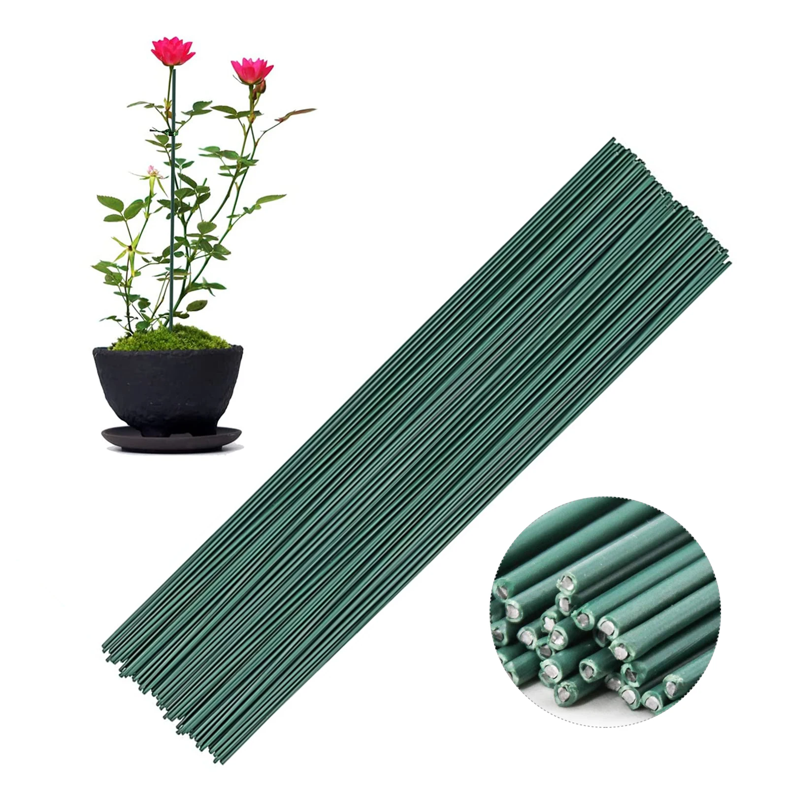 Flowes Arrangement Plant Stakes Sticks Canes Green Plant Support Bamboo Stick